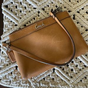 Coach Brown Leather Wristlet